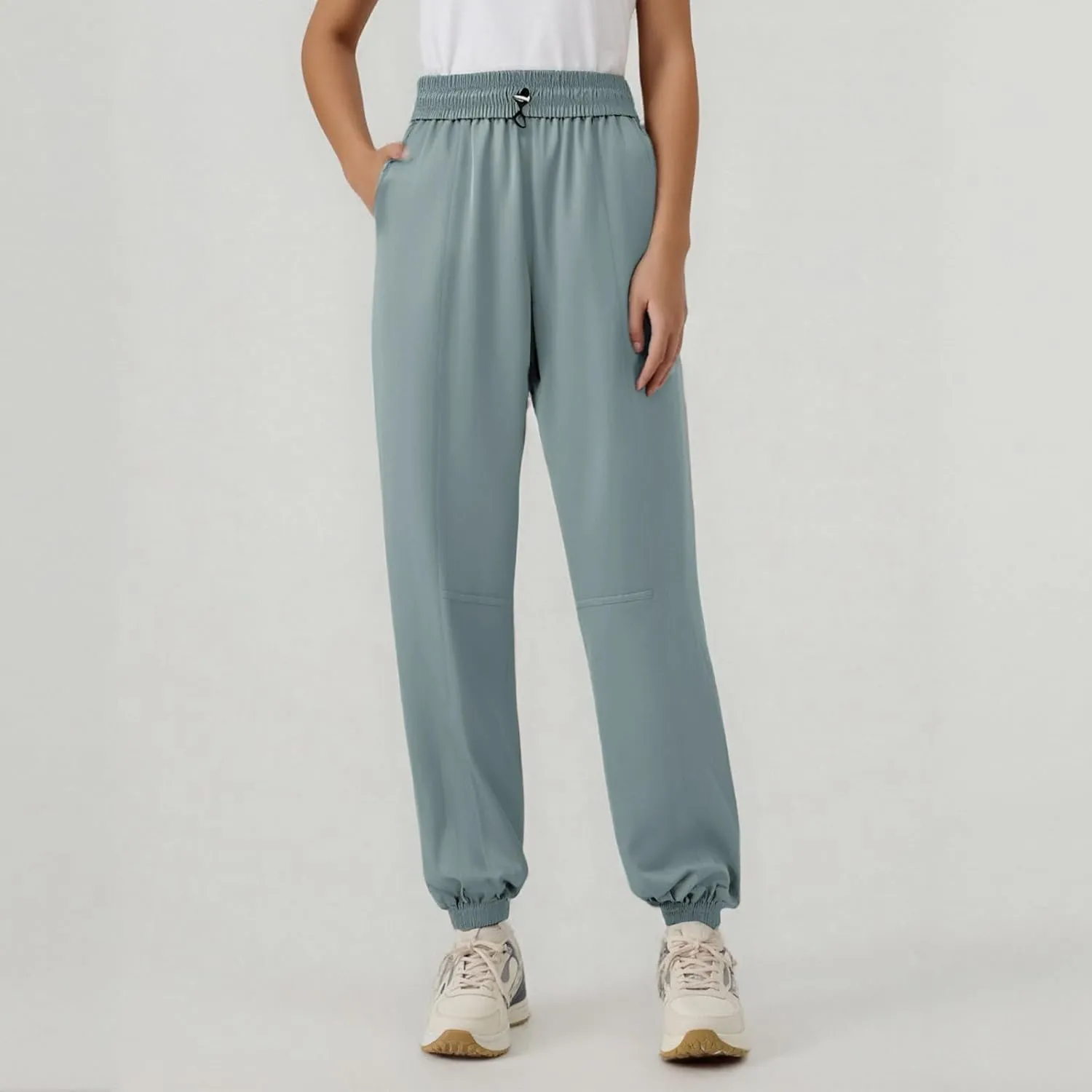 Women Sweatpants Joggers Elastic High Waisted Lounge Travel Casual Cinch Bottom Drawstring Lounge Joggers with Pockets