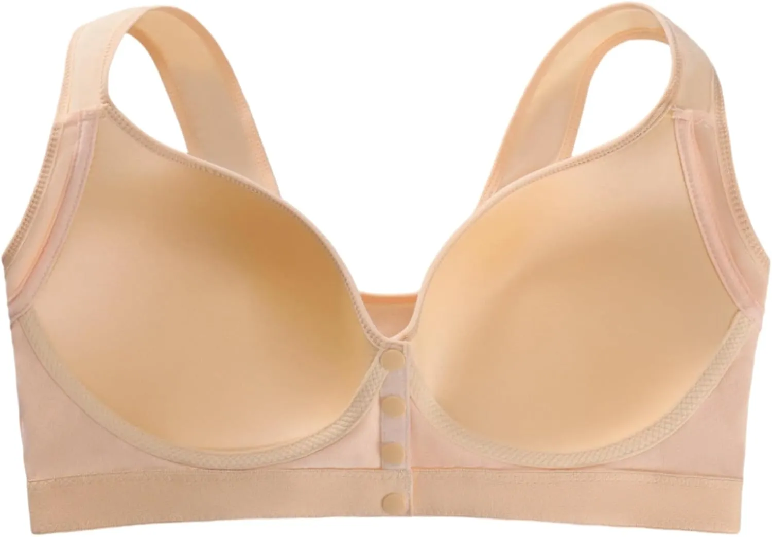 Womens Front Closure No Underwire Breathable Wireless Snap Closing Bra