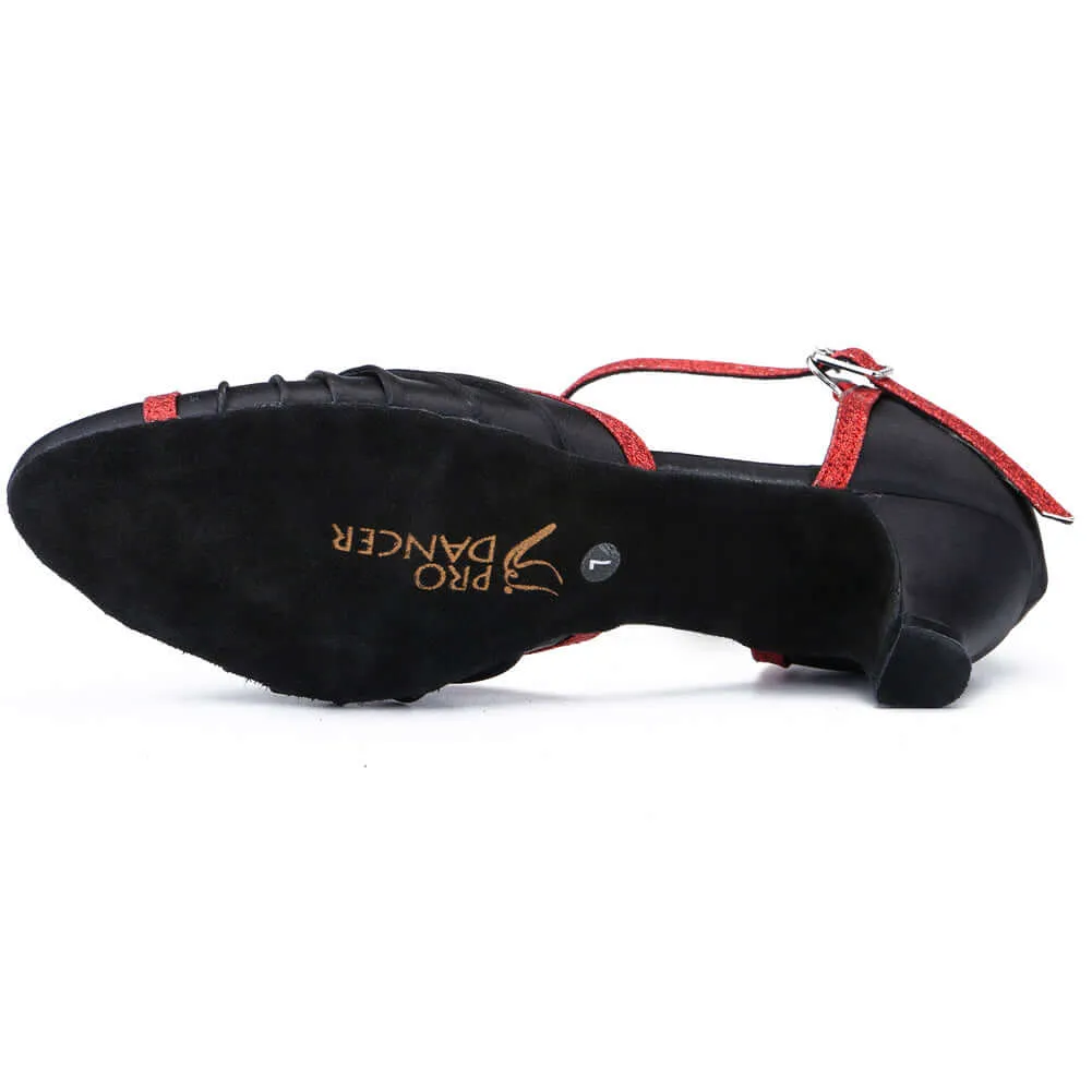 Women's Pumps Ballroom Dance Shoes Suede Sole Closed-toe Party Wedding Low Heel Footwear Black