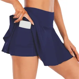 Womens Tennis Golf Pleated Skirt Fitness Shorts High Waist Athletic Quick Dry Running Short Sport Skort